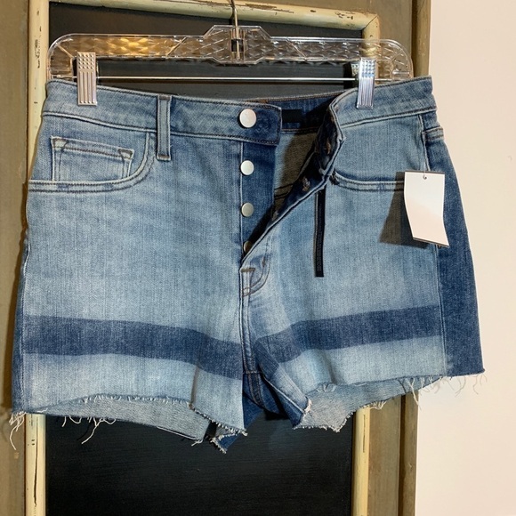 J Brand Gracie High Rise Raw Hem Denim Shorts Blue Size 27 - Picture 5 of 6